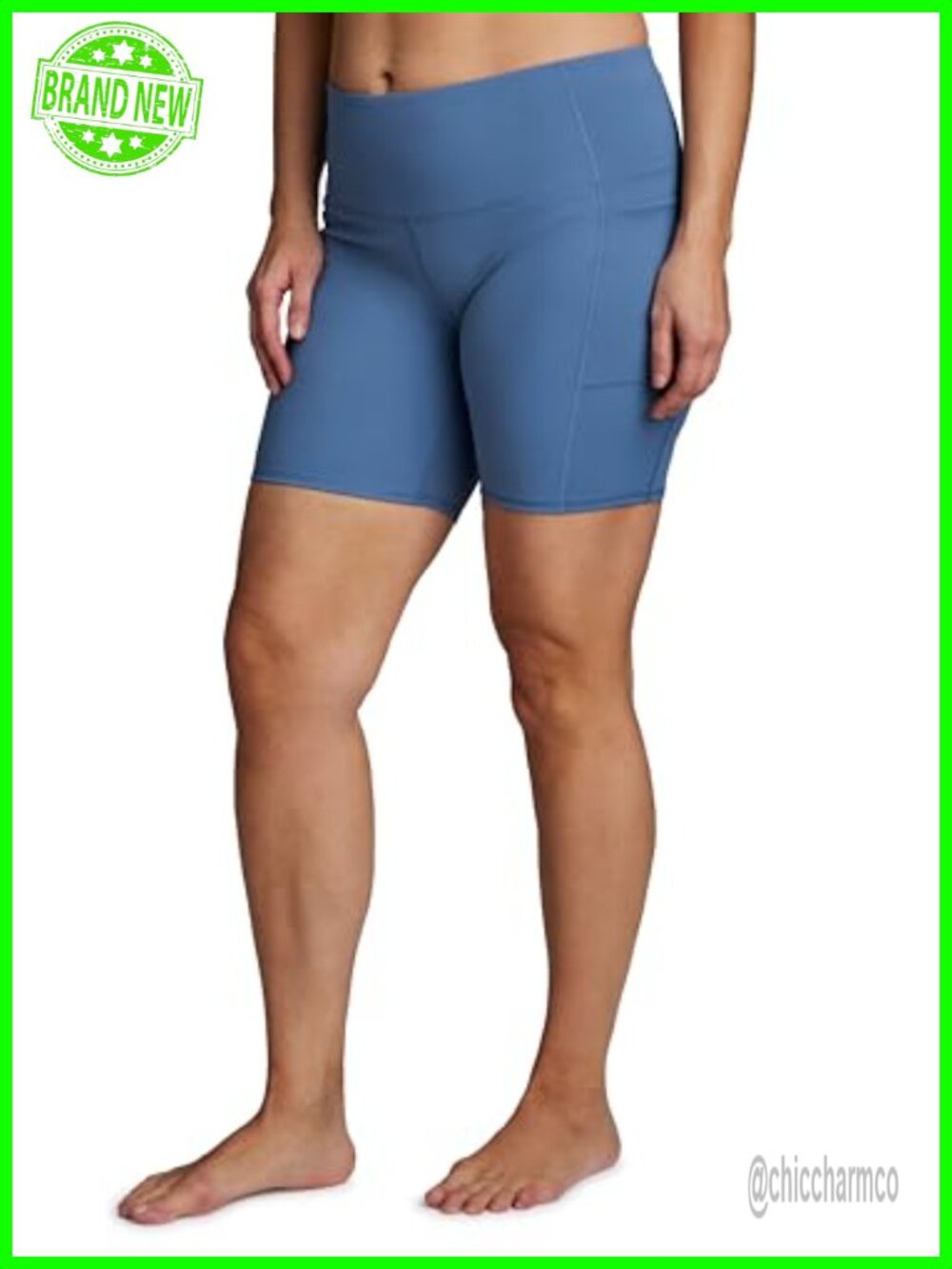 High Waisted Bike Shorts With Pockets - 7" Inseam Athletic Yoga Biker Shorts View 4